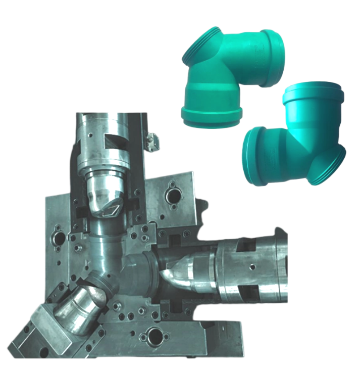 PP COLLAPSIBLE ELBOW 90° WITH INPECTION DOOR FITTING MOULD
