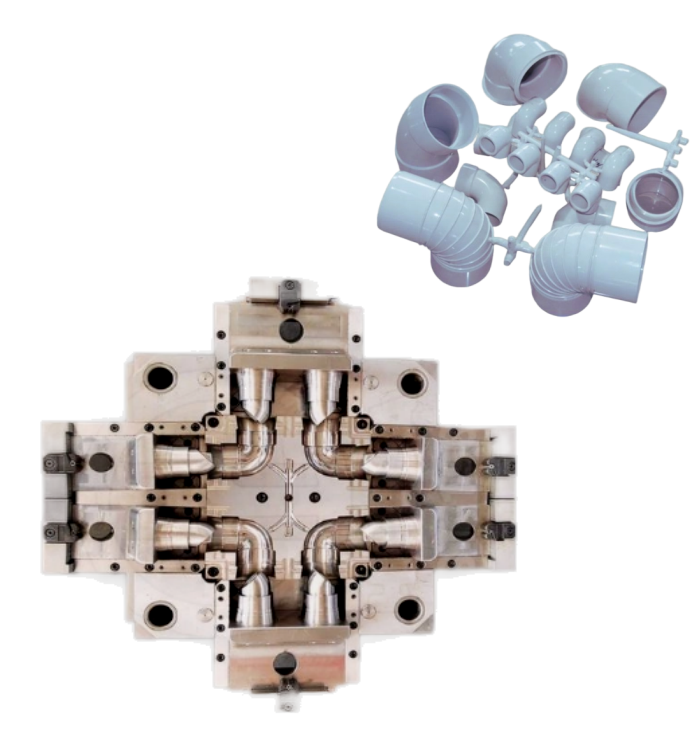 DIFFERENT SIZES OF PVC ELBOW 90 FITTING MOULD