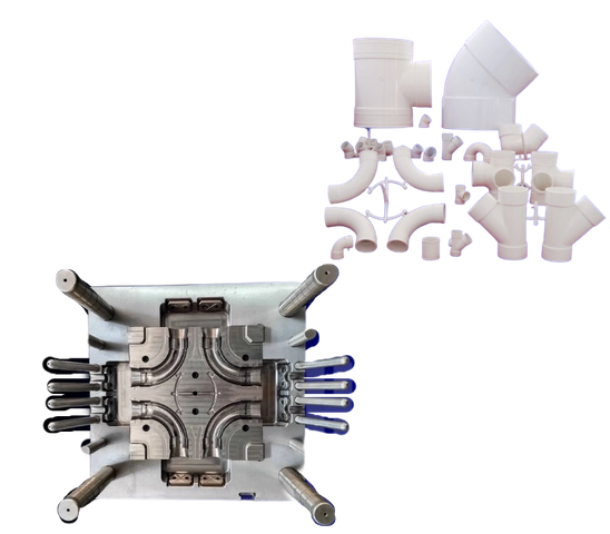 DIFFERENT SIZES OF PVC FITTING MOULD